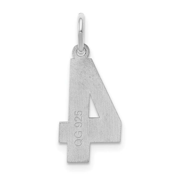 Sterling Silver, Jersey Collection, Medium Number 4 Pendant - Picture 3 of 5
